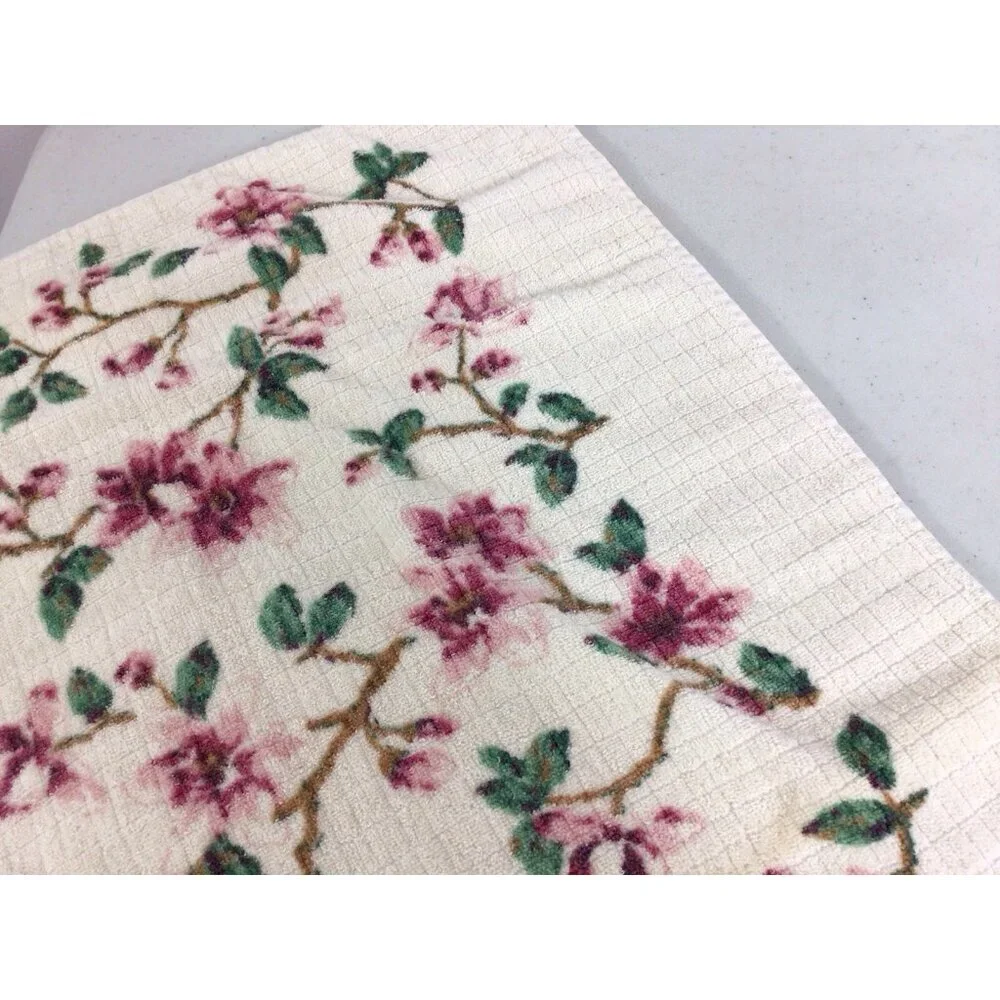 Vintage Cannon Gold Label Floral Towel Set of Two